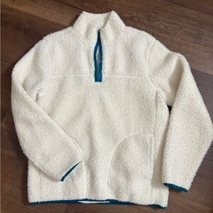 Bonobos Cream Sherpa with Teal Zipper